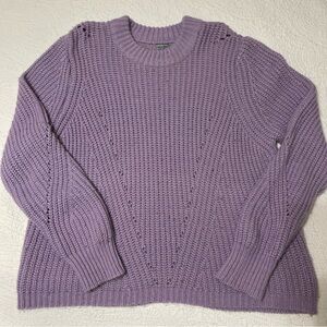 Charlotte Russe XL Purple Pullover Sweater Chunky Knit Ribbed Casual Relaxed
